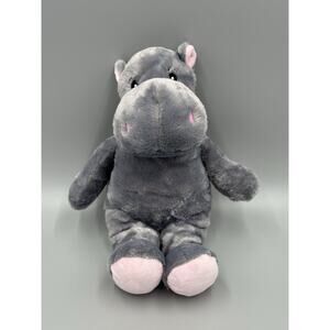Gray & Pink Hippo Hippopotamus Plush 12” Stuffed Animal Ms Teddy Bear Inc